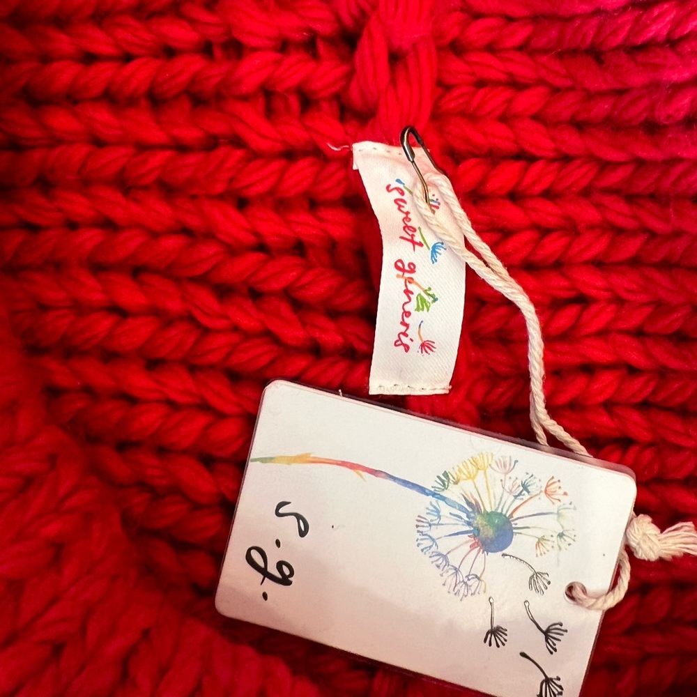 New With Tag Cozy Red Cable Knit Sweater - Picture 5 of 9